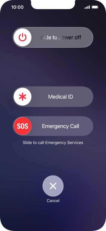 Press and drag the power off icon right.