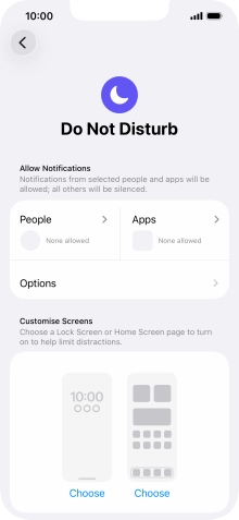 Press People and follow the instructions on the screen to select which contacts you would like to receive calls and notifications from when Do Not Disturb is turned on. Press People and follow the instructions on the screen to select which contacts you would like to receive calls and notifications from when Do Not Disturb is turned on.