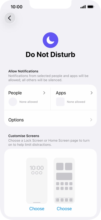 Press People and follow the instructions on the screen to select which contacts you would like to receive calls and notifications from when Do Not Disturb is turned on. Press People and follow the instructions on the screen to select which contacts you would like to receive calls and notifications from when Do Not Disturb is turned on.