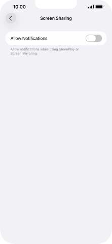 Press the indicator next to 'Allow Notifications' to turn the function on or off. Press the indicator next to 'Allow Notifications' to turn the function on or off.