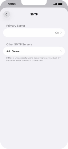 Press the field below 'Primary Server'. Press the field below 'Primary Server'.