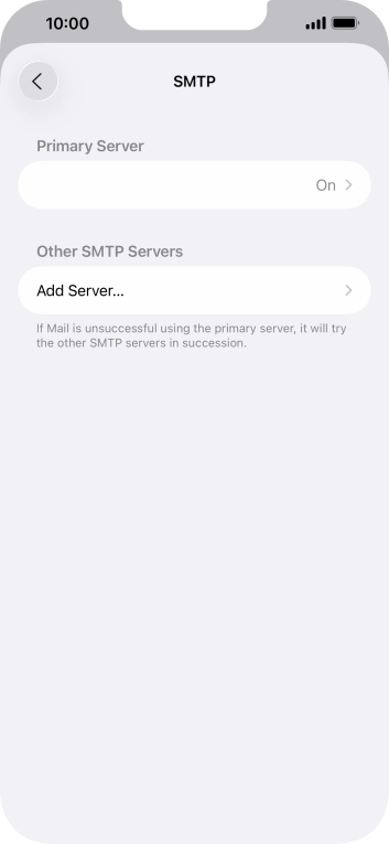 Press the field below 'Primary Server'. Press the field below 'Primary Server'.
