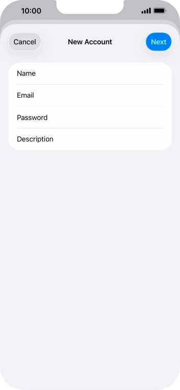 Press Description and key in the required name. Press Description and key in the required name.