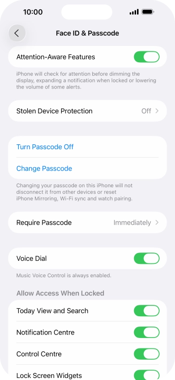 Press Turn Passcode Off and key in the lock code. Press Turn Passcode Off and key in the lock code.