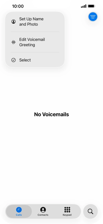 Press Edit Voicemail Greeting. Press Edit Voicemail Greeting.