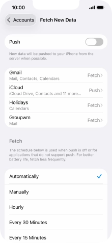 If you turn off the function, press the required setting.
