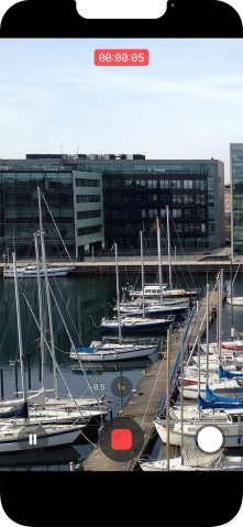 Press the stop icon to stop the recording. Press the stop icon to stop the recording.