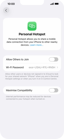 Press Wi-Fi Password and key in the required password.