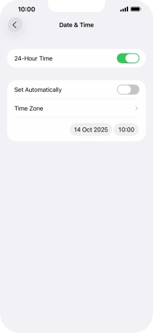 Press the indicator next to 'Set Automatically' to turn on the function.