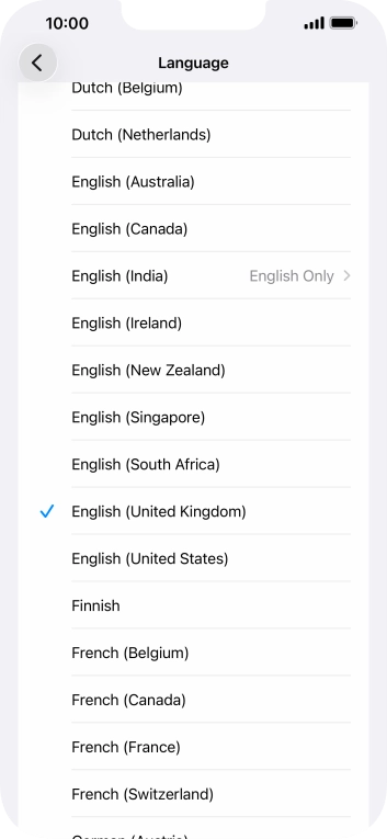 Press the required language.