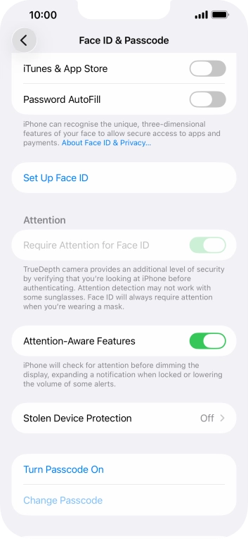 Press Turn Passcode On and key in a lock code of your own choice twice. Press Turn Passcode On and key in a lock code of your own choice twice.