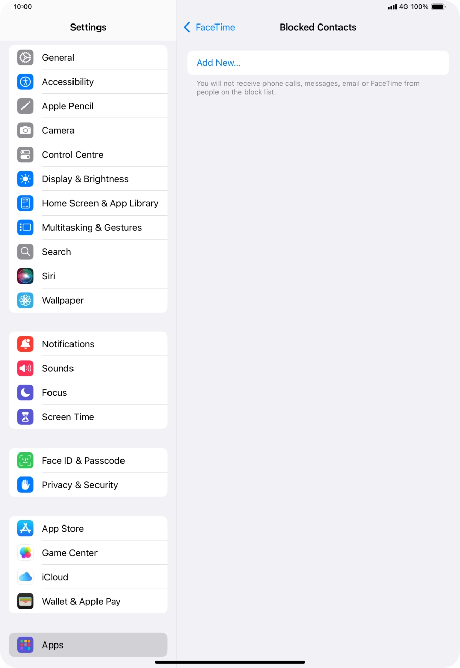Press Add New... and follow the instructions on the screen to block a contact.