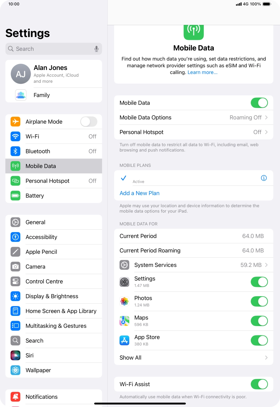 Press Mobile Data Options. Press Mobile Data Options.