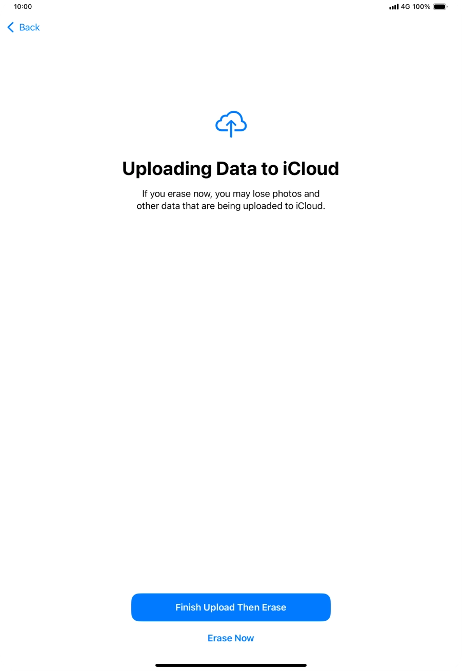 Press Erase Now. Press Erase Now.