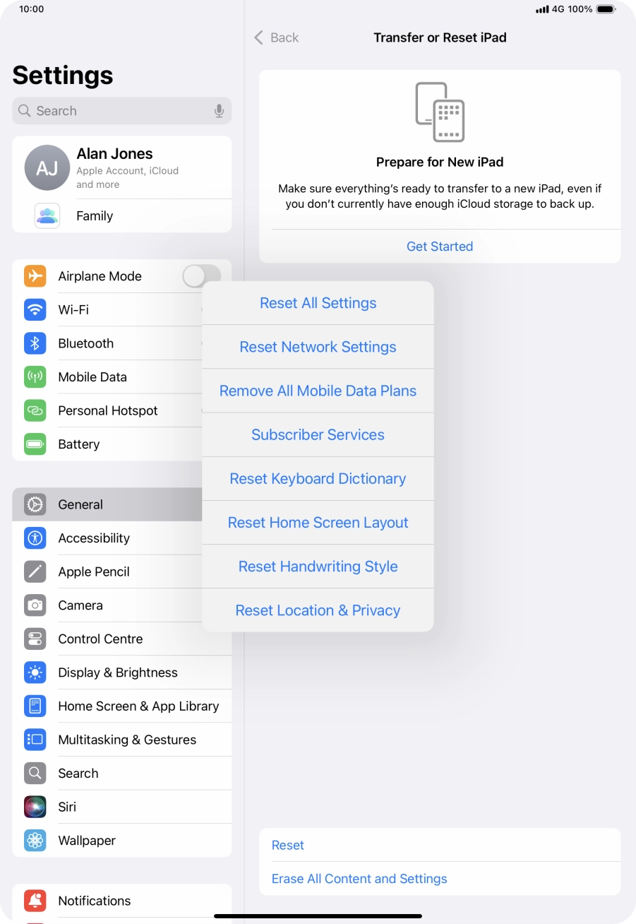 Press Reset All Settings. Press Reset All Settings.