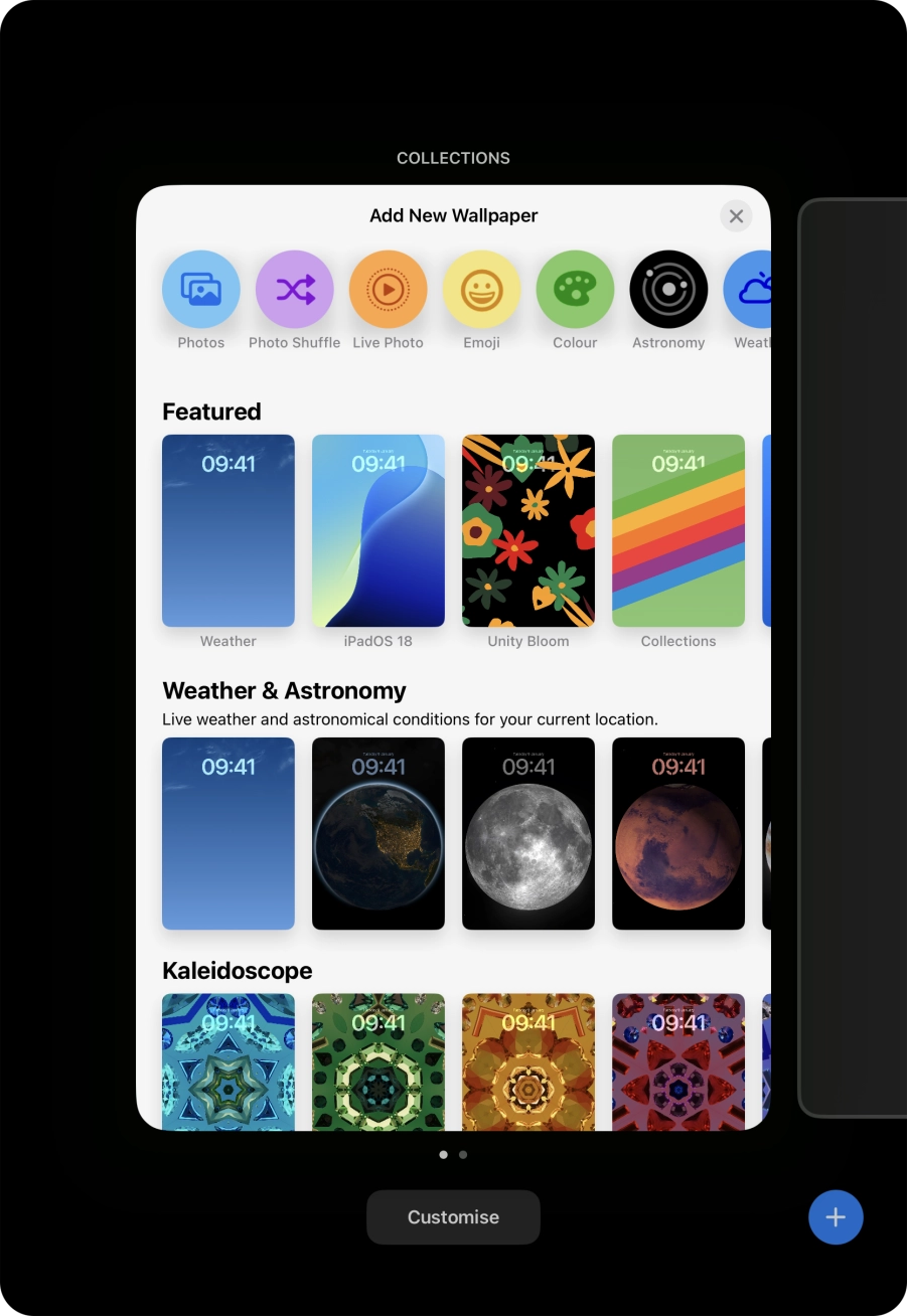 Press the required category and follow the instructions on the screen to select the required background image.