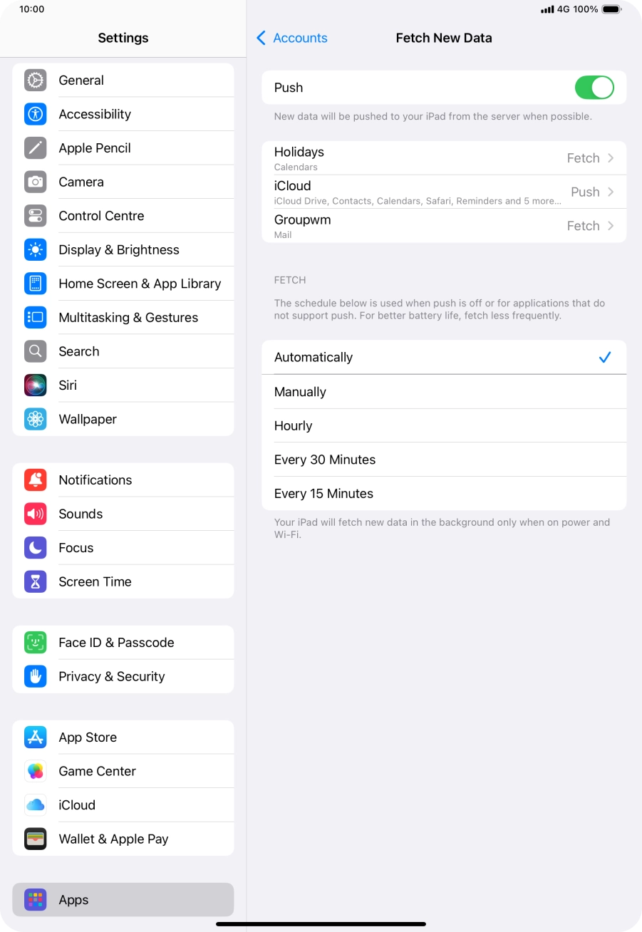 Press the indicator next to 