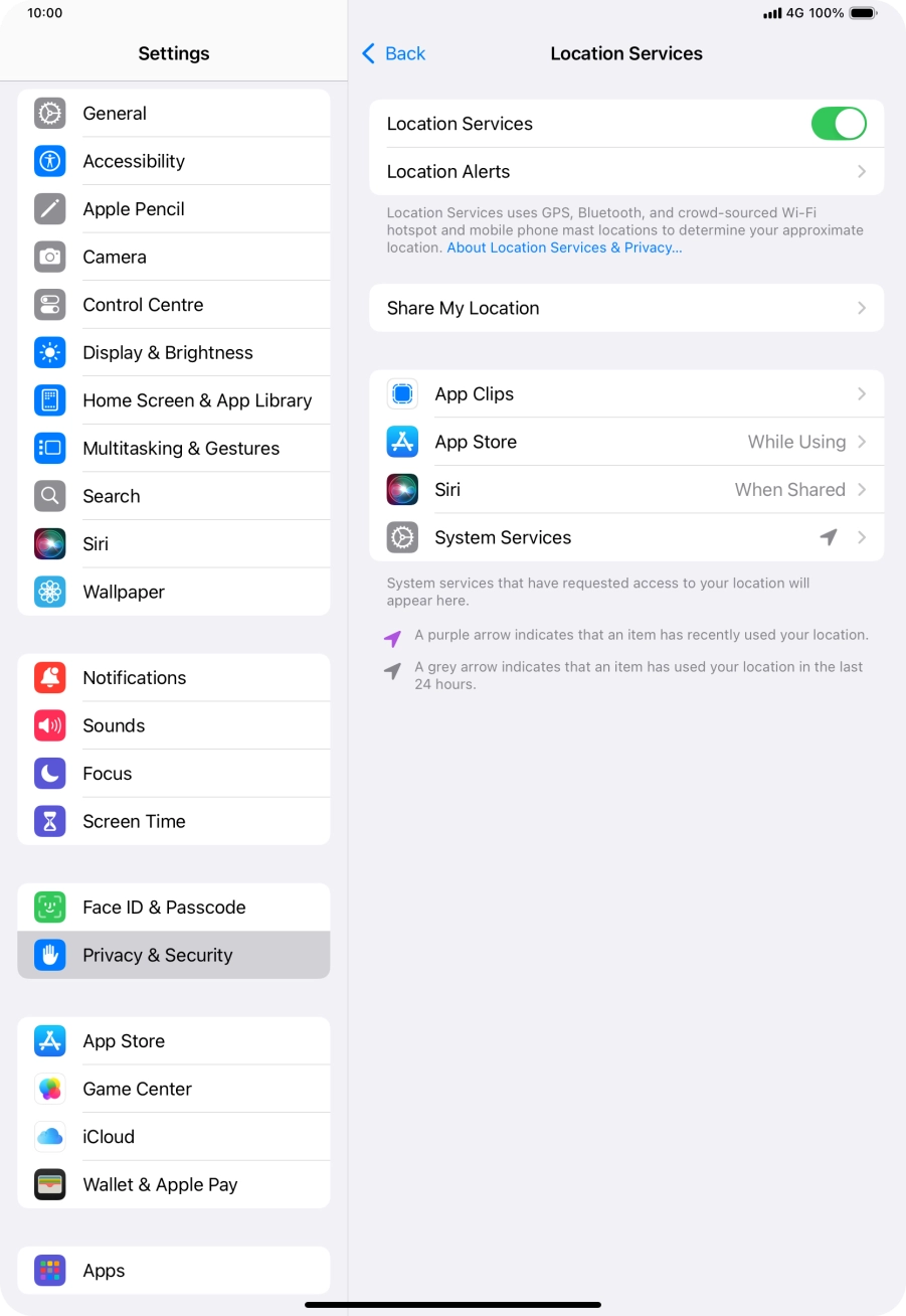 Press the required app.