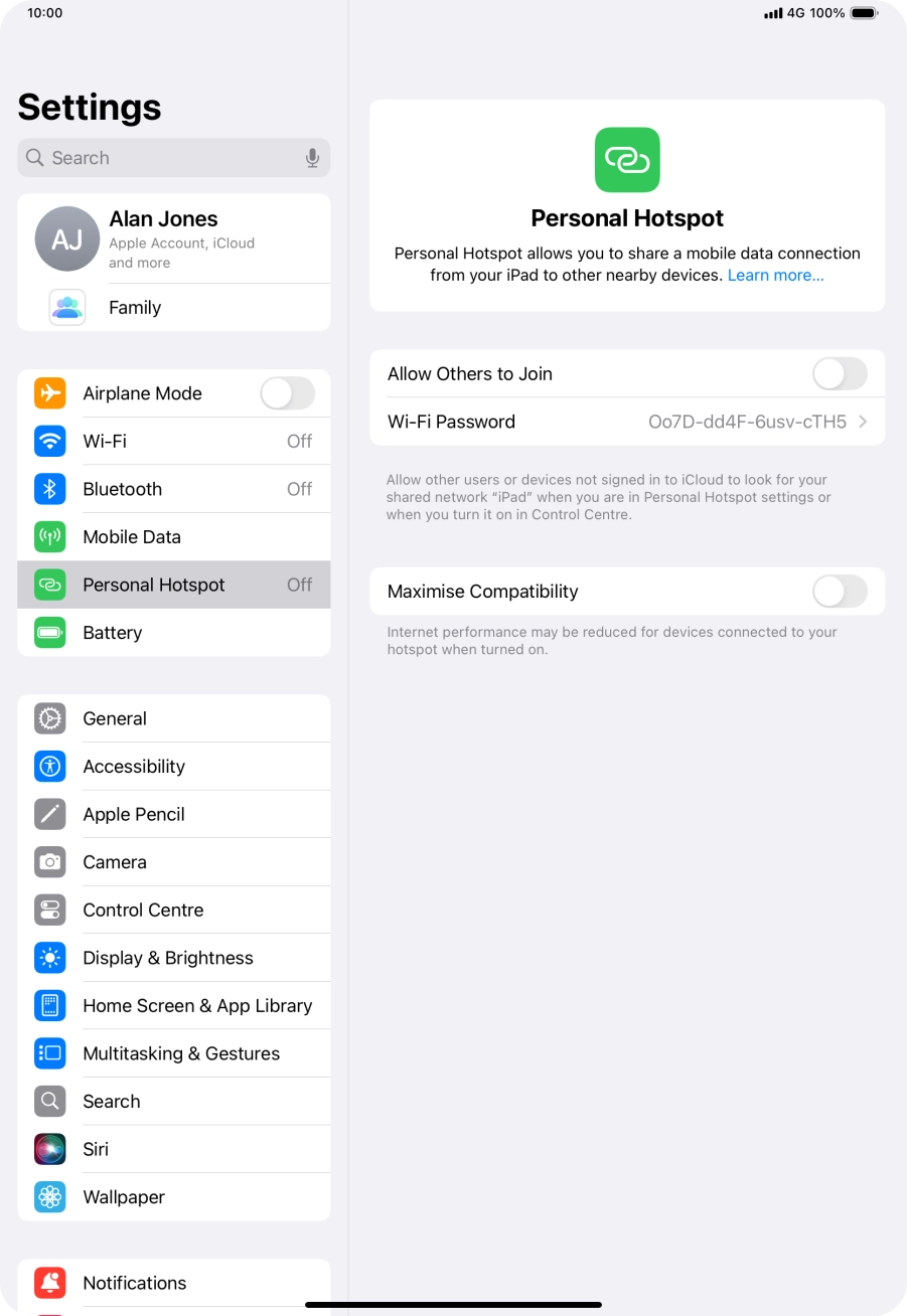 Press Wi-Fi Password and key in the required password.