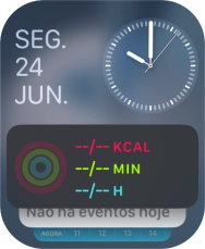 Prima em qualquer ponto do ecrã e mantenha premido um instante.