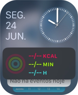 Prima em qualquer ponto do ecrã e mantenha premido um instante.