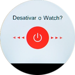 Arraste o ícone para desligar para a direita ou esquerda.