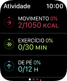 Continue a deslizar o dedo para cima para ter uma visão geral sobre o número de passos, distância caminhada e andares que subiu.