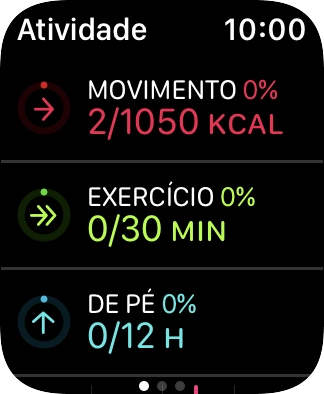 Continue a deslizar o dedo para cima para ter uma visão geral sobre o número de passos, distância caminhada e andares que subiu.