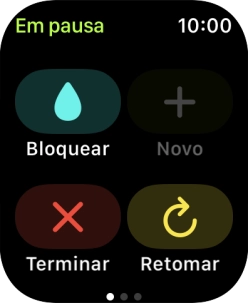 Prima Terminar para terminar a sua atividade de treino.