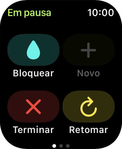 Prima Terminar para terminar a sua atividade de treino.
