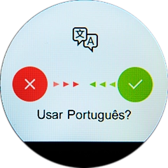 Prima o ícone para aceitar e arraste-o para a esquerda.