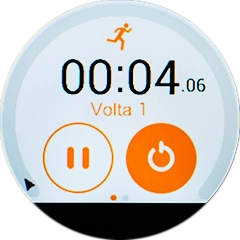 Prima o ícone de tempo intermédio para registar um tempo intermédio.