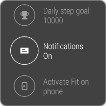 Prima Activate Fit on phone e siga as instruções no ecrã para instalar a Google Fit no telefone.