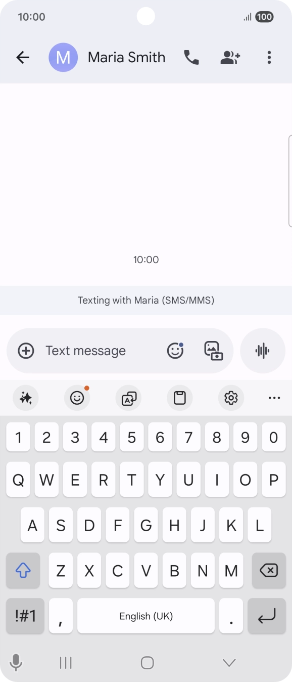 Select an existing conversation or create a new message and press the AI icon.