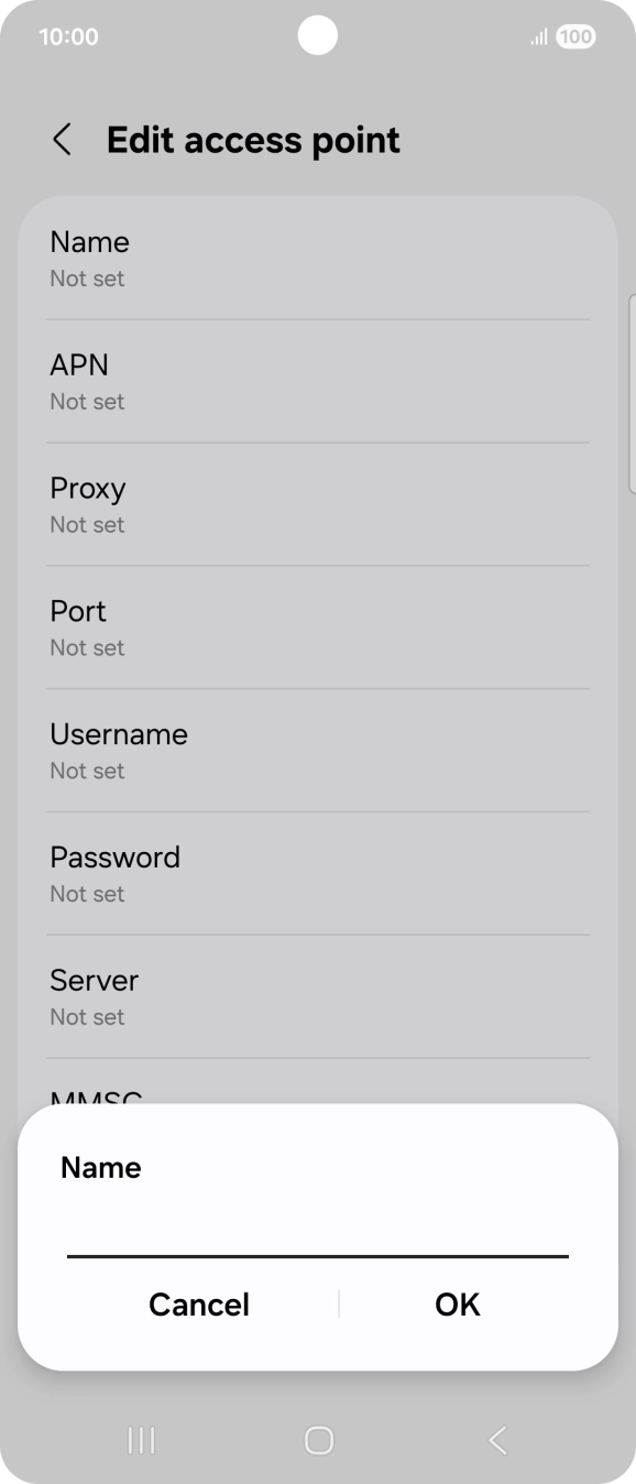 Key in Telstra Internet and press OK.