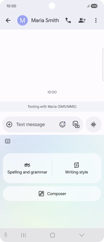 To generate a text, press Composer and follow the instructions on the screen to use the function.