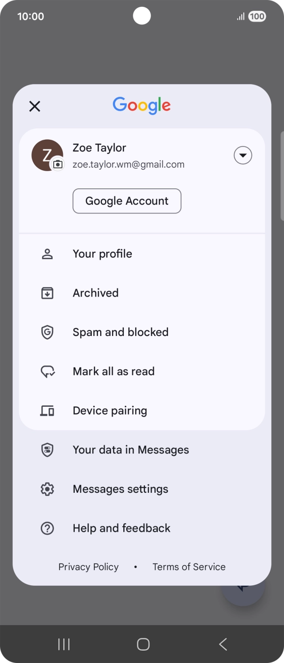 Press Messages settings.