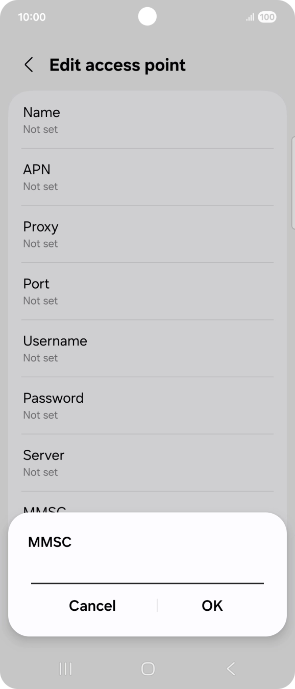 Key in http://mmsc.telstra.com:8002 and press OK.