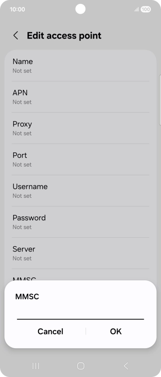 Key in http://mmsc.telstra.com:8002 and press OK. Key in http://mmsc.telstra.com:8002 and press OK.