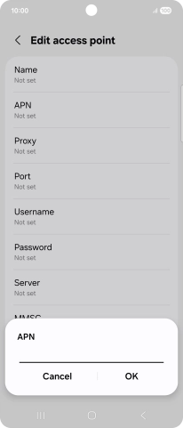 Key in telstra.wap and press OK.