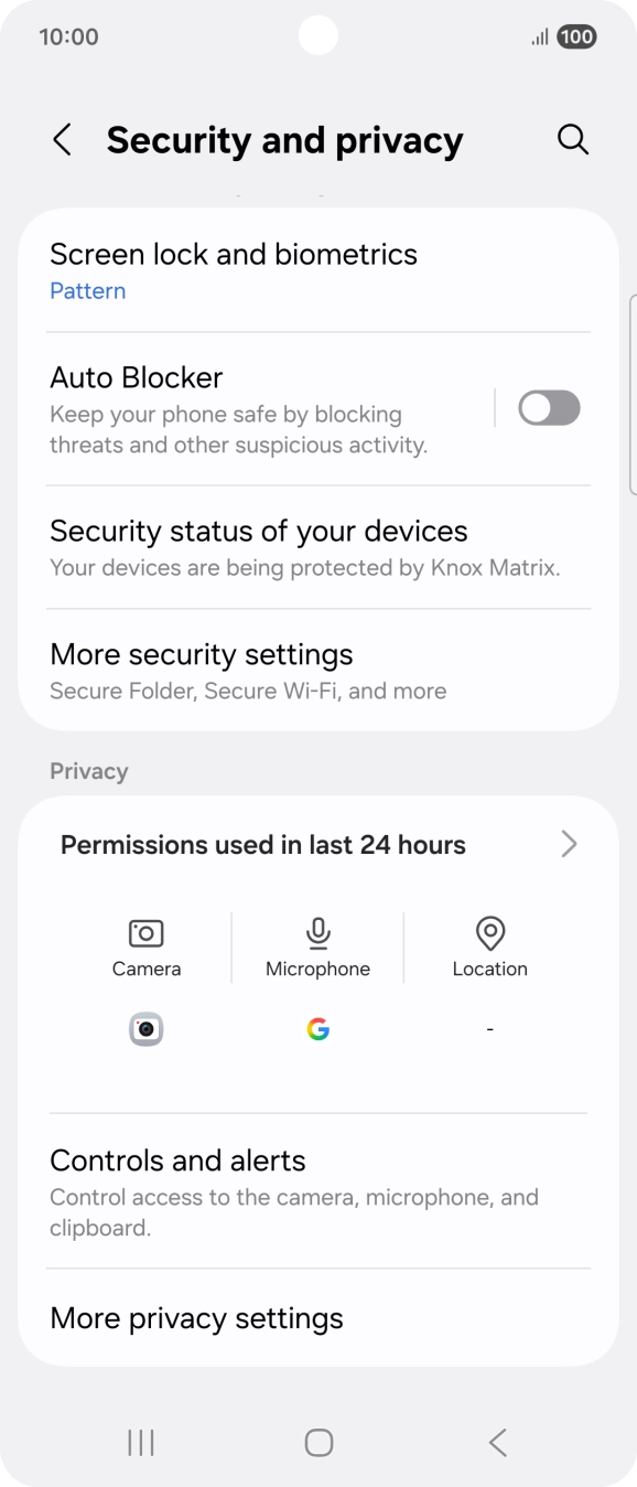 Press More security settings.