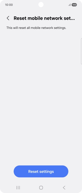 Press Reset settings. Press Reset settings.