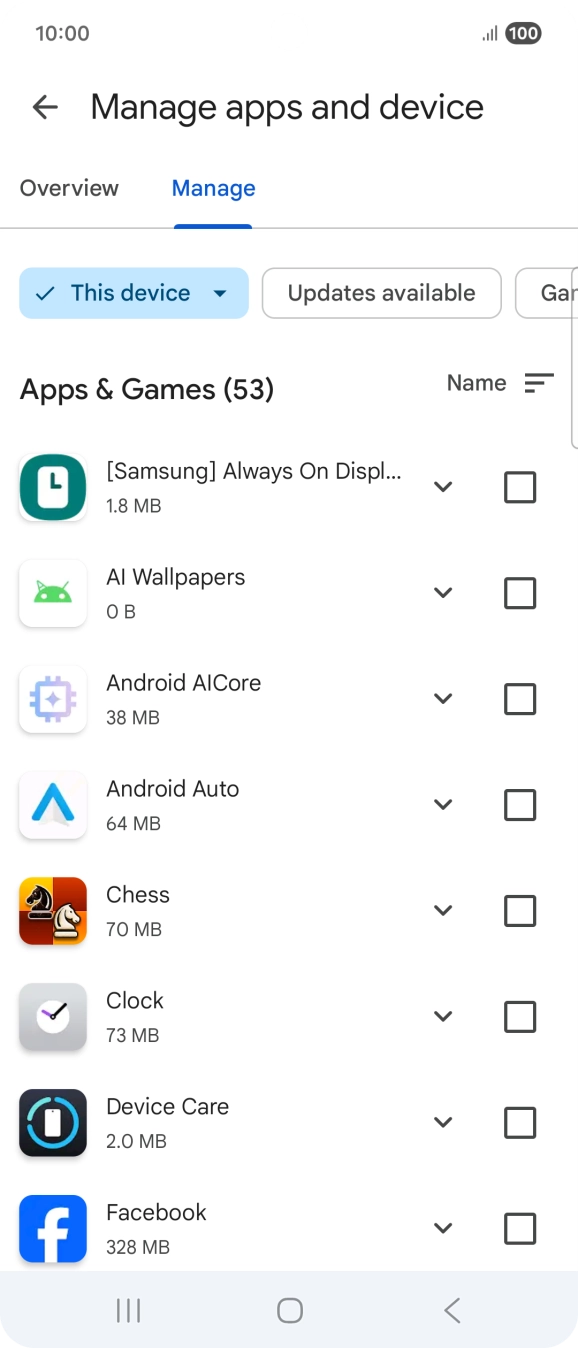 Press the required app.