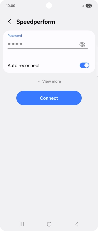 Key in the password for the Wi-Fi network and press Connect. Key in the password for the Wi-Fi network and press Connect.
