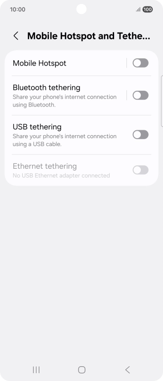 Press Mobile Hotspot. Press Mobile Hotspot.
