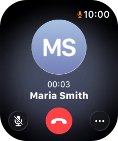Press the end call icon.