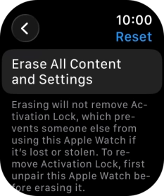 Press Erase All Content and Settings.