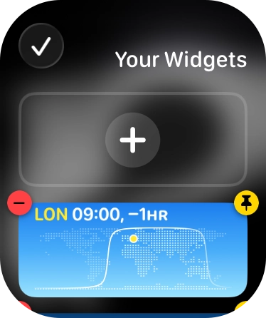 Press the unpin widget icon on the required widget to unpin it from the top of the stack.