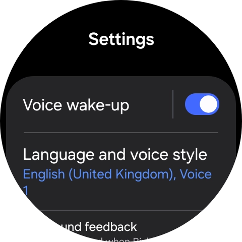 Press Language and voice style.