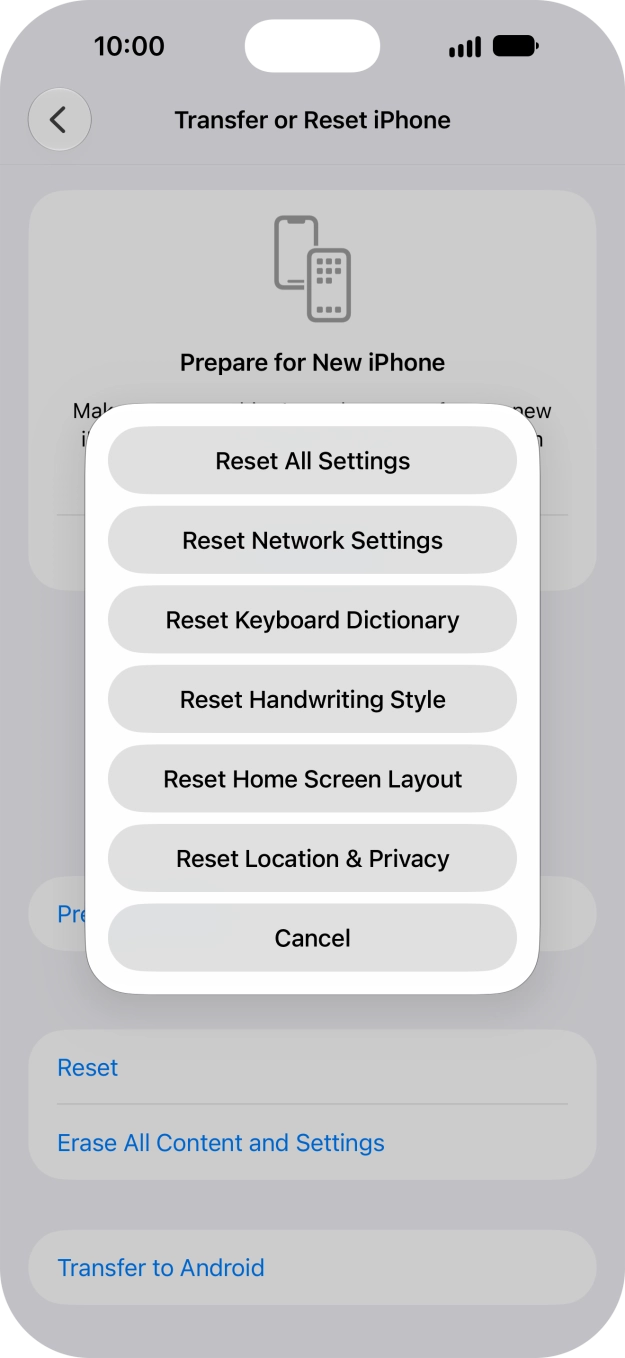 Press Reset Network Settings.